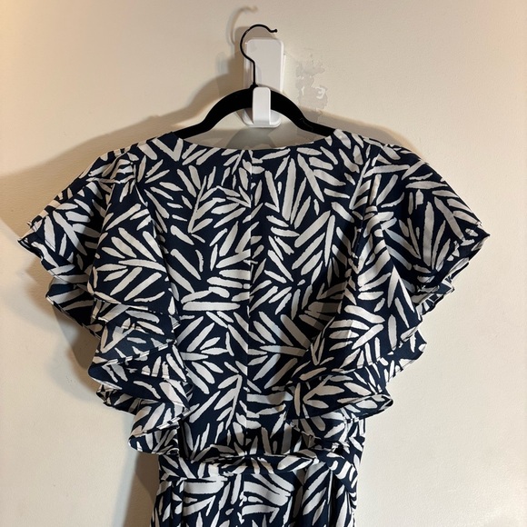 HUTCH Sz S Wrap Dress with Tie Bow Patterned High Low Ruffle Sleeves Lined Flowy - Picture 9 of 10